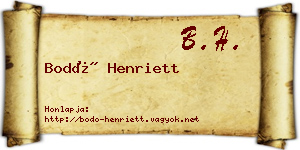 Bodó Henriett névjegykártya